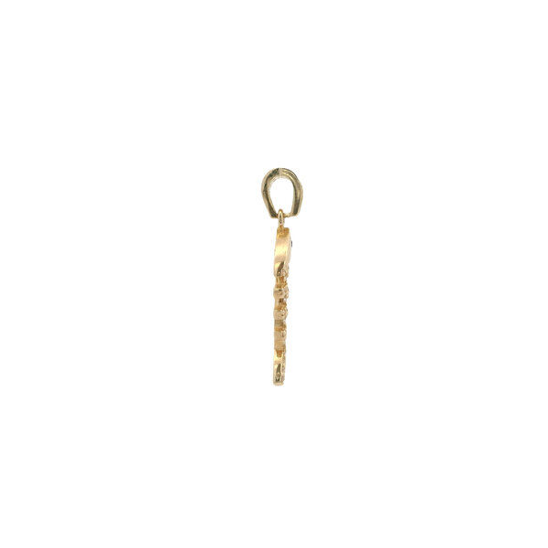 14K Yellow Gold Cubic Zirconia Bonefish Pendant 28x9mm