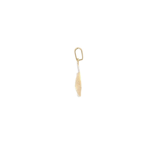 14K Yellow and White Gold 22x14mm Textured Angelfish Charm