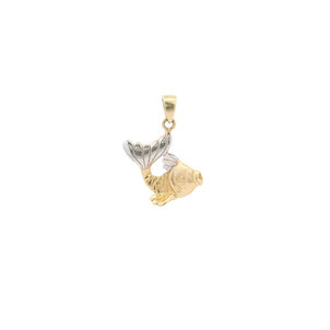 14KYW Polished Reversible Koi Fish Charm 21x17mm