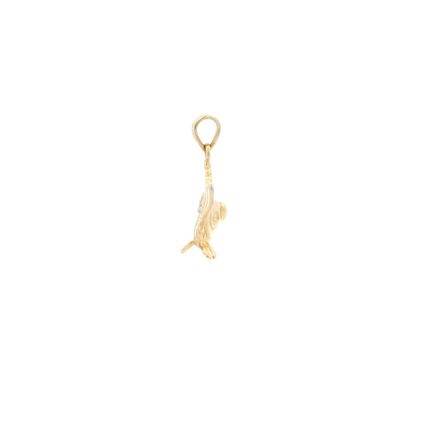 14K Yellow and White Gold Polished Reversible Koi Fish Charm 21x17mm