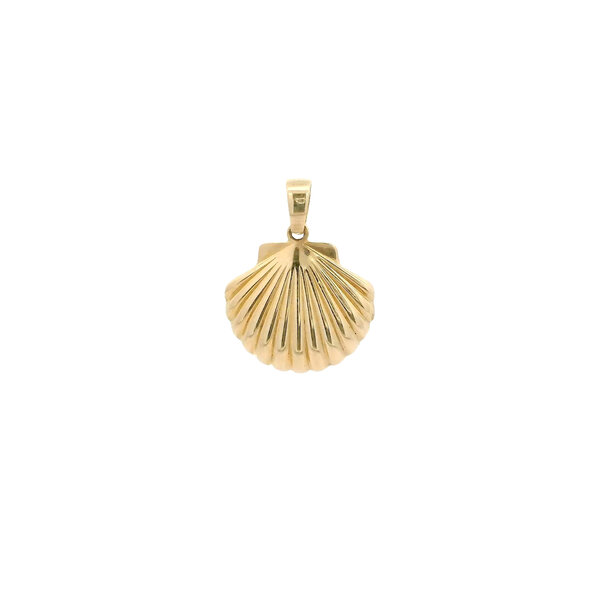 14K Yellow Gold 20x15mm Polished Shell Charm