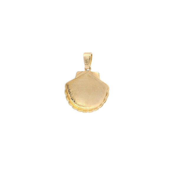 14K Yellow Gold 20x15mm Polished Shell Charm