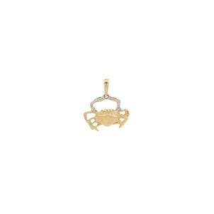 14KYW Polished Crab Charm 15x14mm