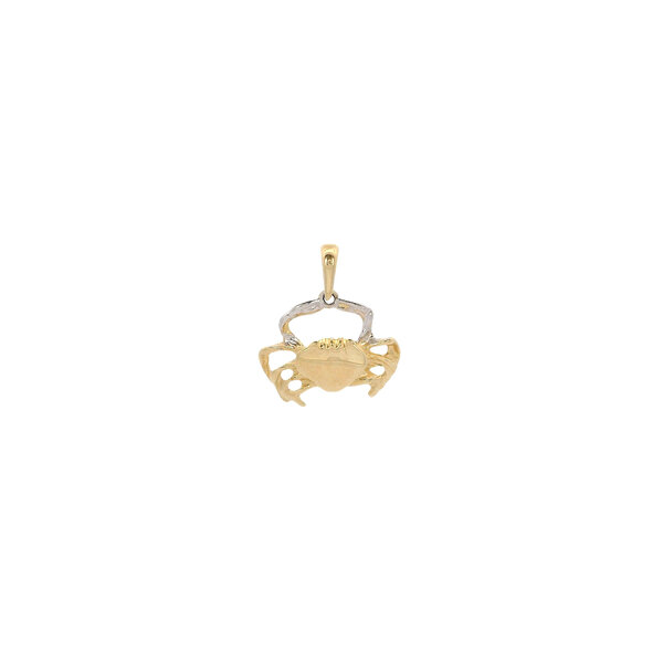 14K Yellow and White Gold Polished Crab Charm 15x14mm