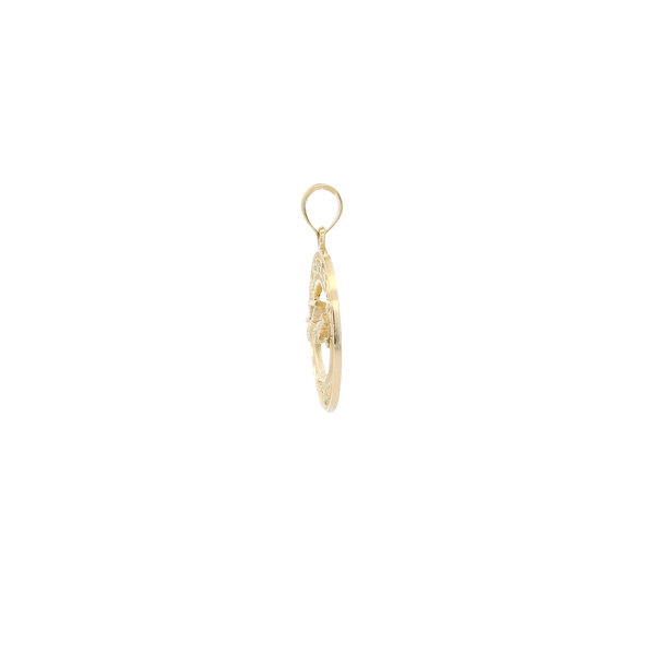 14K Yellow Gold Charleston Horse & Carriage Disc Charm