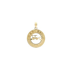 14KY Chas Horse & Carriage Disc Charm