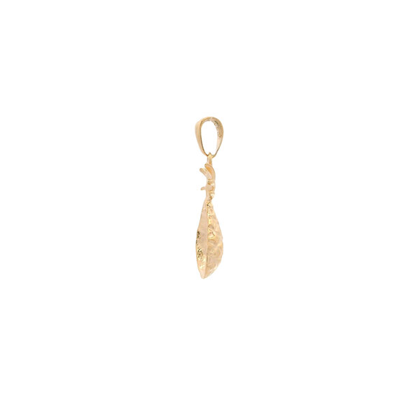 14K Yellow Gold Textured Pineapple Charm