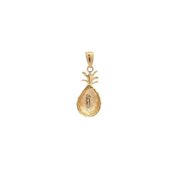 14K Yellow Gold Textured Pineapple Charm