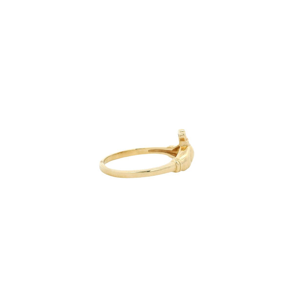 14K Yellow Gold Estate Polished Claddagh Ring Size 7