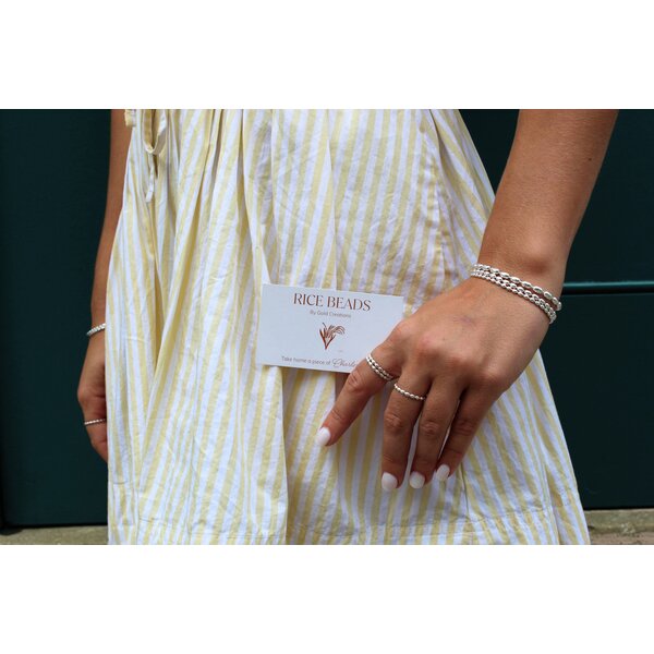 Sterling Silver Gold Creations Stackable Rice Bead Ring
