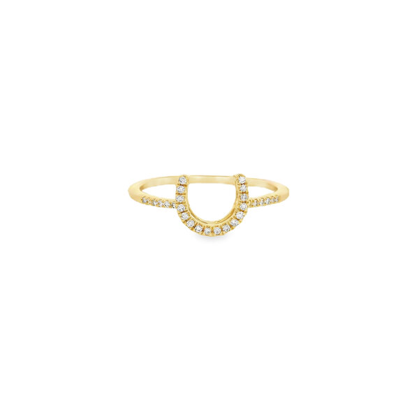 14KY .10ct Diamond Horseshoe Ring Size 7