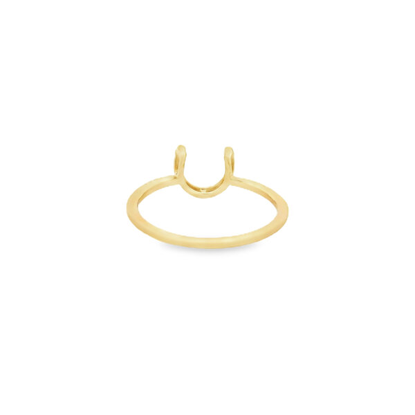 14KY .10ct Diamond Horseshoe Ring Size 7