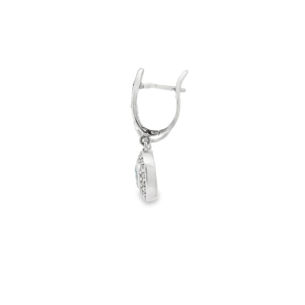 SS 1.66ct Sky BT .75ct White Zircon Dangle Post Earrings