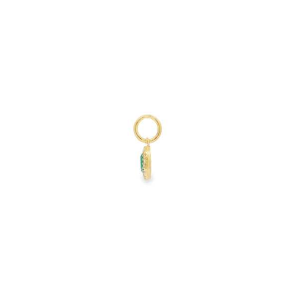 14K Yellow Gold .12ct Oval Emerald & .03ct Diamond Pendant