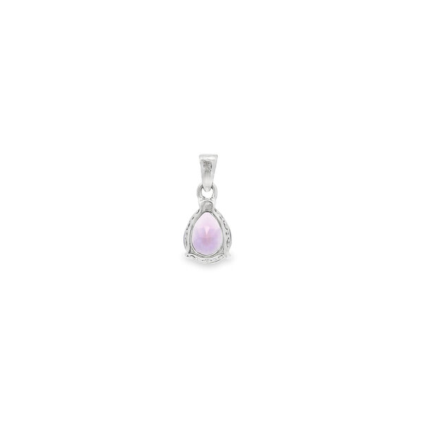 Sterling Silver 1.65ct Pear Shaped Amethyst Pendant 17x8mm