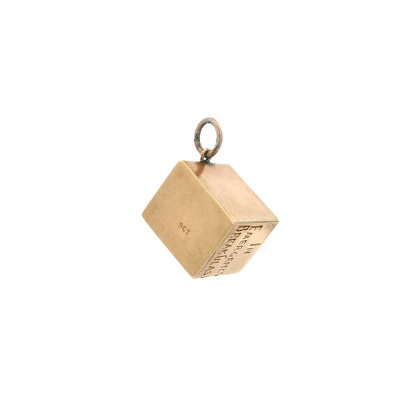 9K Yellow Gold 1960's 10 Shilling Note Charm 25x18mm