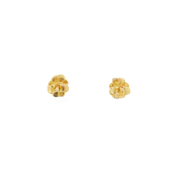 10K Yellow Gold 1.08ct Emerald Cut Sapphire 1/2 Bezel Post Earrings