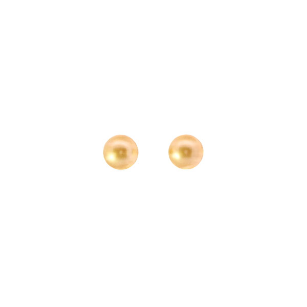 14K Yellow Gold 9-9.5mm Golden Freshwater Pearl Post Earrings