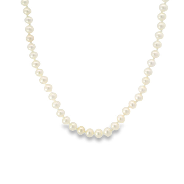 14K Yellow Gold 3-3.5mm White Freshwater Pearl Necklace 18"