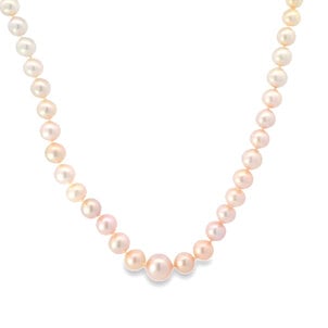 14KY 4-8mm Graduated Pink FWP Necklace 18"