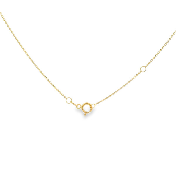 14K Yellow Gold .19ct Diamond Bar Necklace 16"-17"-18"