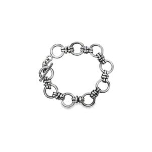 SS Circle Link Toggle Bracelet 8"