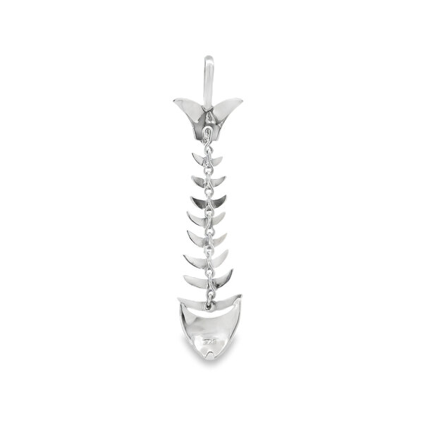 Sterling Silver Large Articulated Bonefish Pendant