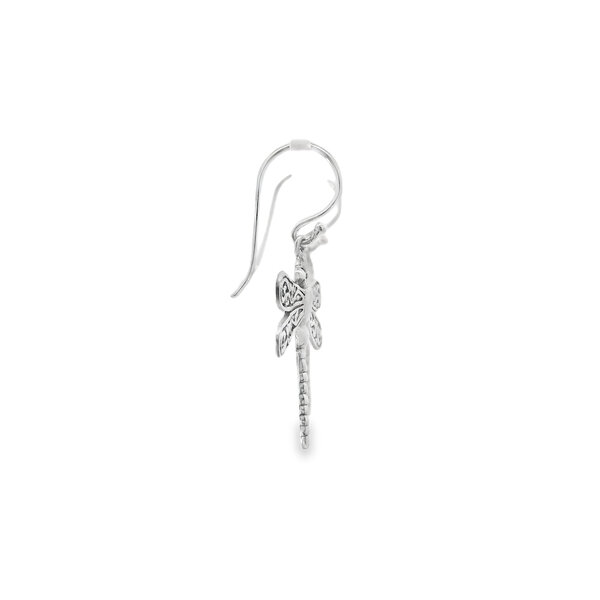 Sterling Silver Filigree Dragonfly Dangle Earrings