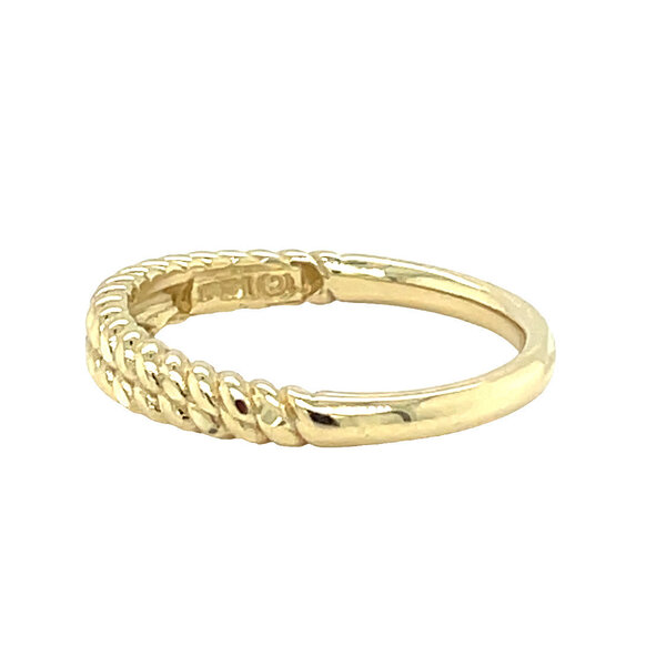 14K Yellow Gold Thin Diamond Cut Sweetgrass Band Size 6.75