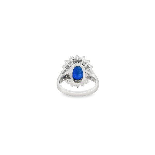14K White Gold 6.80ct Diffused Sapphire & 1.08ct Diamond Ring Size 6.5
