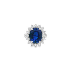 14KW 6.80ct Diffused Sapphire & 1.08ct Dia R Sz 6.5