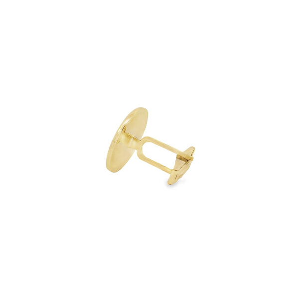 14K Yellow Gold Textured Citadel Button Cufflinks