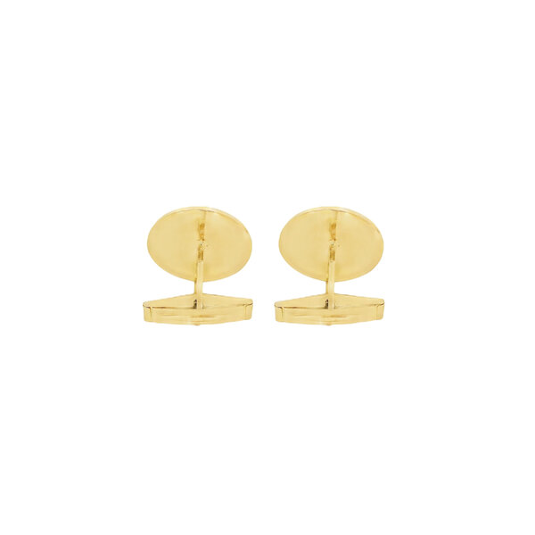 14K Yellow Gold Textured Citadel Button Cufflinks