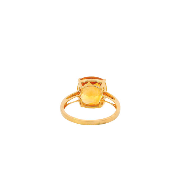 14K Yellow Gold 5.15ct Citrine & .04 Ct Diamond Ring Size 7