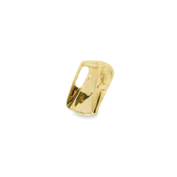 14K Yellow Gold .13ct Diamond Heavy Medium Slide with Hand Engraving