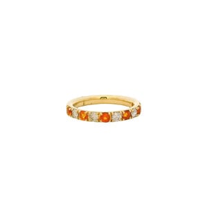 10KY .40ct Citrine & .40ct Dia Band Sz 6.5