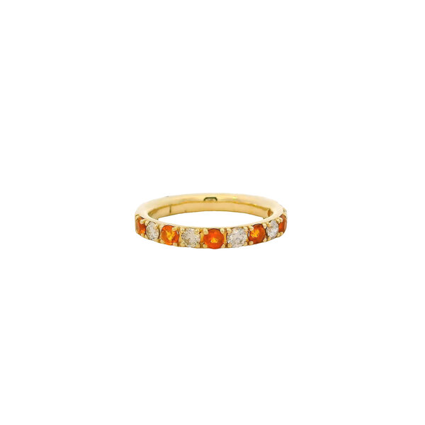 10K Yellow Gold .40ct Citrine & .40ct Diamond Band Size 6.5