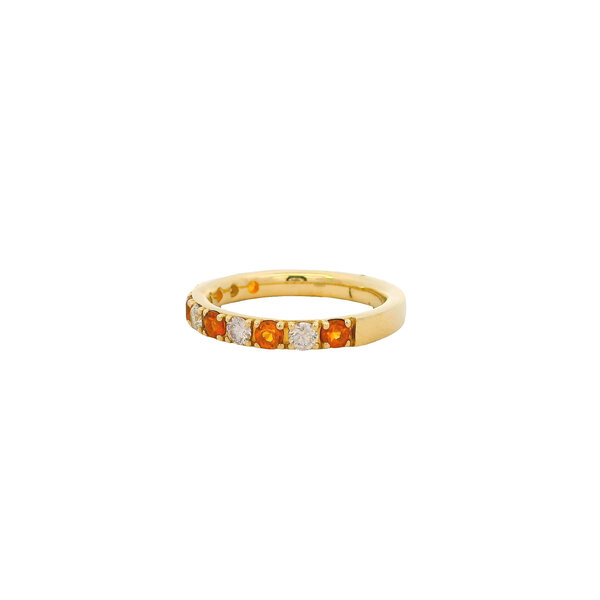 10K Yellow Gold .40ct Citrine & .40ct Diamond Band Size 6.5