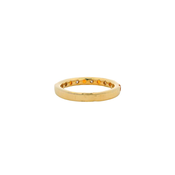 10K Yellow Gold .40ct Citrine & .40ct Diamond Band Size 6.5