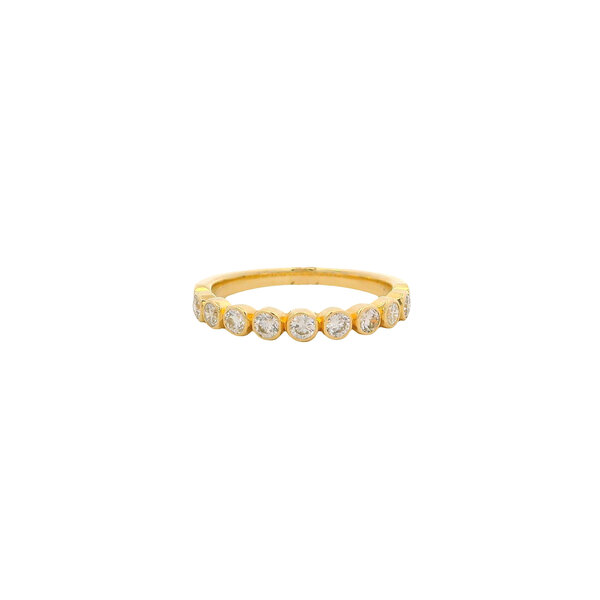 10K Yellow Gold .50ct Round Diamond Bezel Band Size 7