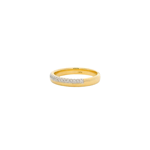 10K Yellow Gold .25ct Diamond & Polished Double Row Band Size 7