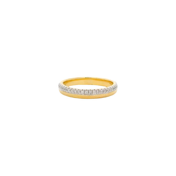 10K Yellow Gold .25ct Diamond & Polished Double Row Band Size 7