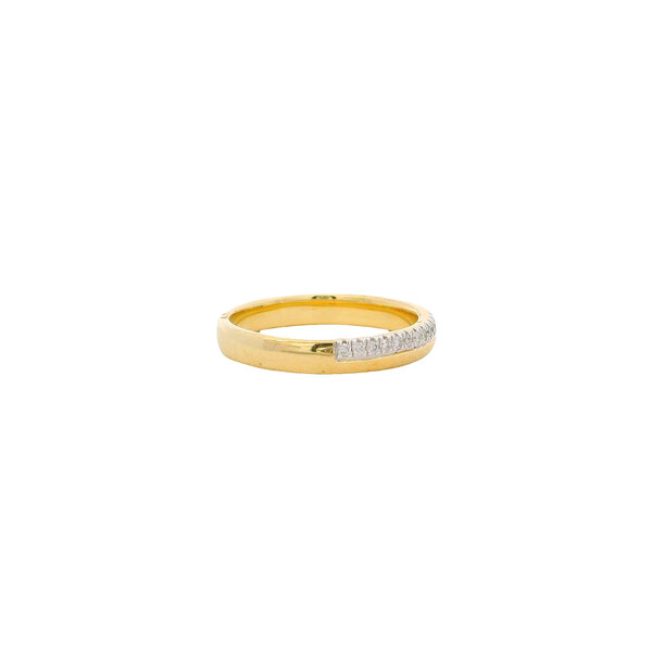 10K Yellow Gold .25ct Diamond & Polished Double Row Band Size 7