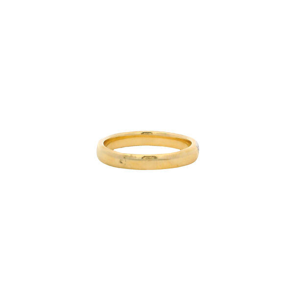 10K Yellow Gold .25ct Diamond & Polished Double Row Band Size 7