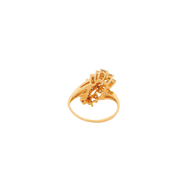 14K Yellow Gold 1980's 1ct Diamond Waterfall Ring Size 7