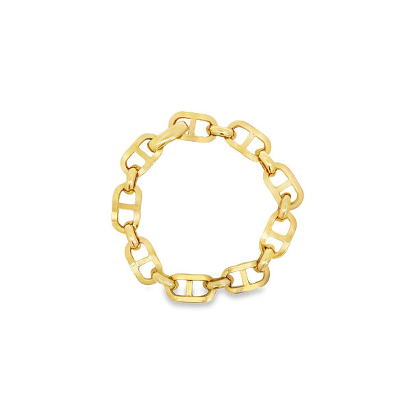 14K Yellow Gold 10mm Mariner Link Bracelet 7.5"