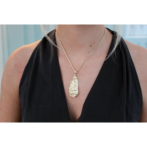 14K Yellow Gold Oyster Pendant Gold Creations Original