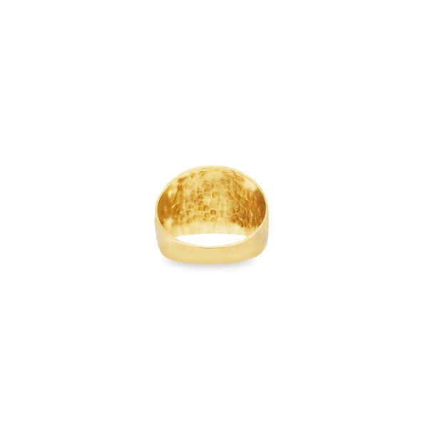 14K Yellow Gold GC Small Cigar Band with Hand Engraving