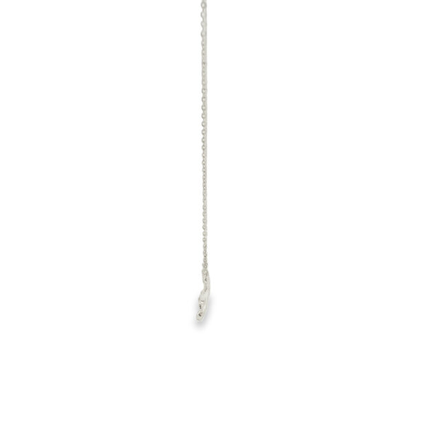 14K White Gold .22ct Diamond Pave Flower Split Chain Necklace 16"-17"-18"