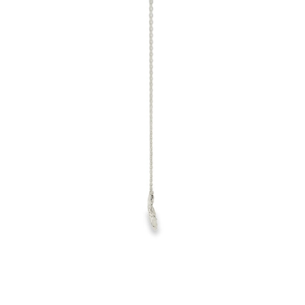 14K White Gold .22ct Diamond Pave Flower Split Chain Necklace 16"-17"-18"